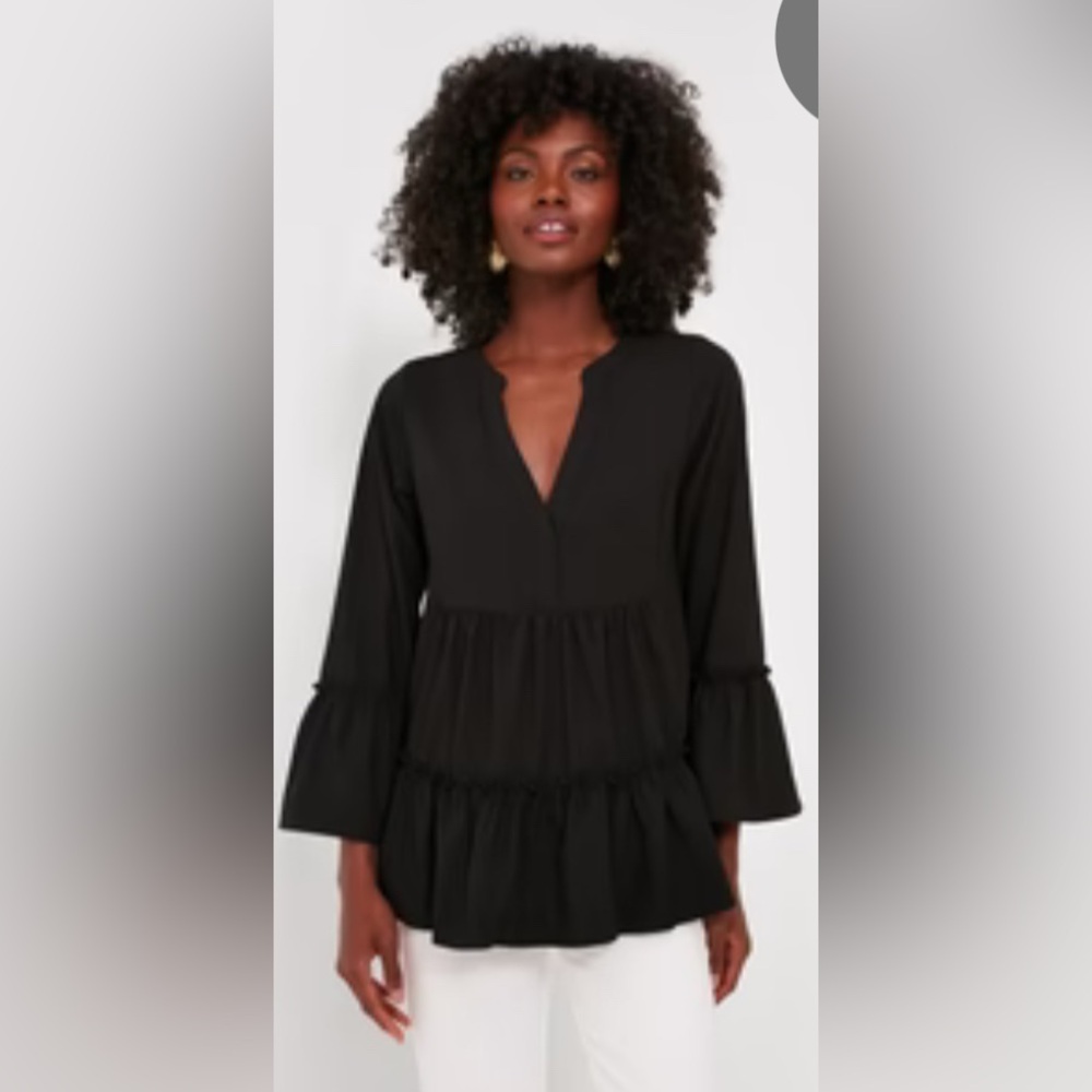 Tuckernuck | Pomander Place Black Crepe Kenzo Top Black size small